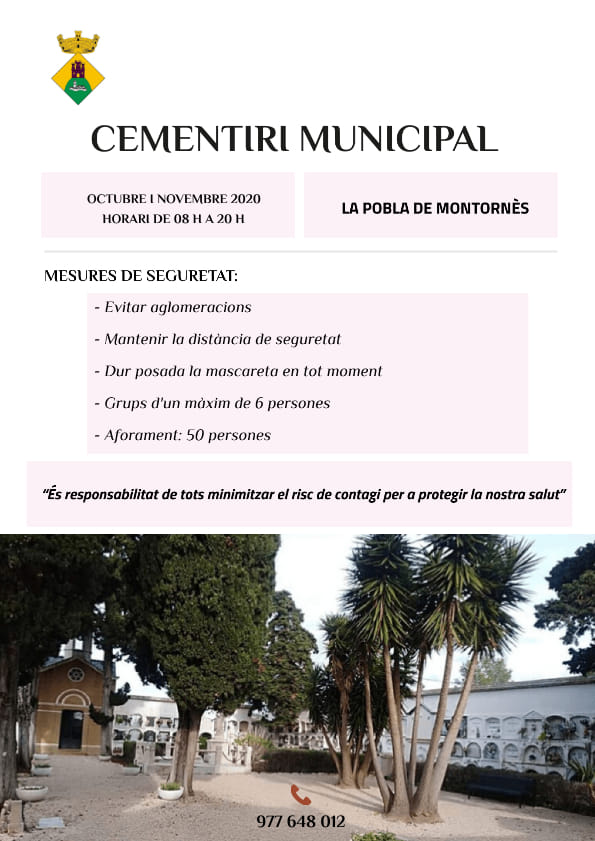 Horaris especials de Tots Sants al cementiri municipal