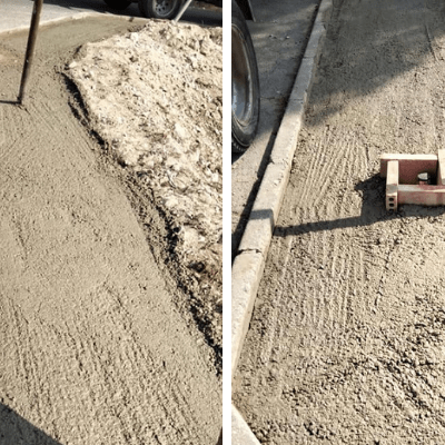 Treballs de reparació dels paviments de voreres