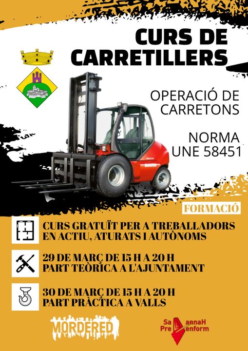 Curs de carretillers a la Pobla de Montornès