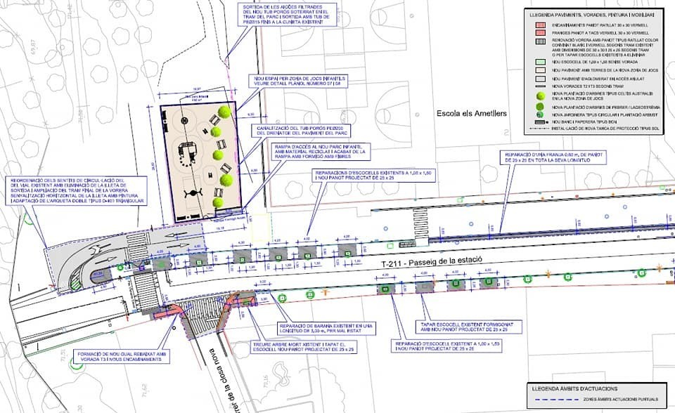 L’Ajuntament adjudica el projecte de millora de pavimentació i serveis del passeig de l’Estació