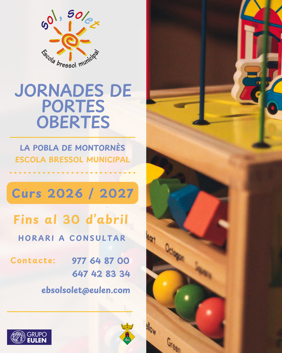 Jornades de portes obertes a l’Escola Bressol Municipal Sol, Solet
