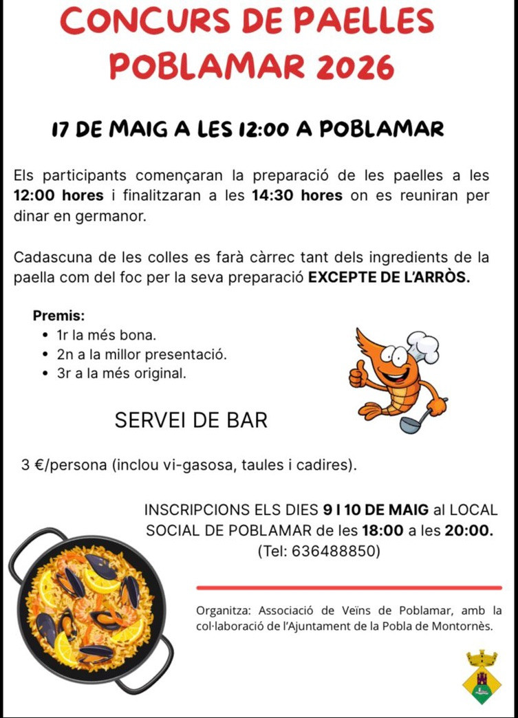 Torna el Concurs de Paelles de Poblamar!